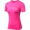 Séchage rapide Stretch Patchwork Slim Fit Yoga Tops Femmes Sport T Shirt Gym Maillots Fitness Shirt Trainer Running T-shirts Haut De Sport