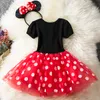 Summer Kids Dress Mouse Princess Party Costume Spädbarnskläder Dot Baby Clothes Birthday Girls Tutu Dresses4458263