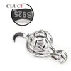 Cluci Musical Symbol Treble Clef Kształt Pearl Cage Wisiorek 925 Sterling Silver Naszyjnik Wisiorek 3 SZTUK S18101607