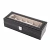 6 Grid PU Кожаная кожаная коробка для хранения прямоугольника Держатель для ювелирных изделий для подарков для подарков1