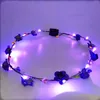 LED Glow Flower Crown Hoofdbanden Licht Party Rave Floral Haar Garland Krans Bruiloft Bloem Meisje Hoofddeksel Decor C385