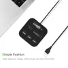 Square 3 port USB Hub + Card Reader Multi Splitter Combo 480Mbps For MS M2 SD MMC TF Cards For PC Smart Phone High Quality FAST SHIP