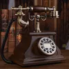 High-grade solid wood European antique telephone home living room fashion creative landline American retro old Chinese phone