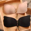 Sexy Women Lady Girls Invisible Bra Sale Strapless Wings Shape Drawstring Push Up Sticky Self-Adhesive Invisible Bras