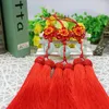 Pendentif nœud chinois en jade tournesol, vêtement vertical doux, clé pompon, oreille suspendue d'environ 33cm de long, livraison gratuite FD13