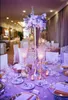 Brillant Or vases à fleurs de mariage 88cm hauteur table pièce maîtresse en métal fleur d'or trompette pour la décoration maison de mariage
