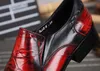 Leer echte puntige teen rode vintage jurk klassieke formele retro oxfords mannen flats schoenen trouwschoenen b