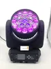 2 stycken med flightcase disco LED-lampa 19x15W 4in1 RGBW 3 ZONE RING CONTROL LED Moving Head Zoom Wash Light