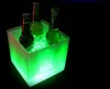 3.5L Vierkante Plastic Ice Bucket Double Lagen LED Light Up Bucket Corrosiebestendig voor KTV Bar Hotel Levert 45KF BB