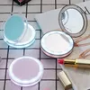 LED Lighted Mini Makeup Mirror 3X Magnifying Compact Travel Portable Sensing Lighting Makeup Mirror Green/Pink/Rose Gold