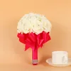 Flowers Cheap Rose Foam Wedding Bridal Bouquets Handmade Flowers Artificial Rose Wedding Supplies Bride Holding Flowers Brooch Bouquet CPA