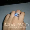 Choucong Princesa corte 8 * 6mm Pedra Diamante 10KT White Gold Filled 3-em-1 Anel de Noivado de Casamento set Sz 5-11 Presente