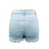 Vrouwen Korte Jeans Zomer Nieuwe Stijl Hoge Taille Denim Korte Broek voor Vrouwen Kwastje Losse Korte Jeans met Lace-Up Sexy Nacht Clubwe321N