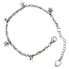 Stamp S925 Silver tone Star Deco. Women Lady girl Stainless Steel Bracelet anklets jewelry Adjustable 19cm-28cm B204