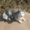 Dorimytrader محاكاة الحيوان أجش أفخم لعبة الكلب samoyed دمية البولي ايثيلين الفراء الحرف اليدوية هدية المنزل الديكور dy80032