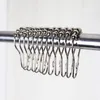 Fashion Portable Polished Satin Nickel 5 Roller Ball Shower Curtain Rings Curtain Hooks Holders Bathroom Accessories LX3357