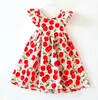 INS Cherry lemon Cotton Backless DRESS girls floral beach dress cute baby summer backless halter dress kids vintage flower 12color9628539