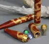 Fumer Pipes Grand acide rouge Sculpture Dragon en bois massif porte-cigarette naturel double souci santé porte-cigarette