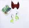 Urocza żywica Przezroczysty Flamingo Dangle Kolczyki dla kobiet Lady Cute Animal Earring Brincos 4 Kolory Biżuteria