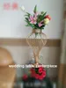 Atacado lattest trompete vaso para decoração de casamento de ouro vaso de flores de ferro