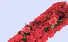 4 pièces / lot 1ml x25cm w / pièce belle rangée de fleurs pour pivilon, passerelle, étape, stand, décoration de mariage de table de table