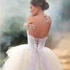 Vintage hög låga korta bröllopsklänningar klänningar sade mhamad strapless applique pärlor spets upp back corset vestido de novia brudklänning