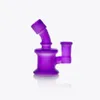 Beaker Bongs cute New design color bong with yellow purple Luminous glass water pipe Hookahs Small dab rig Oil Rigs