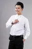 高品質の白い綿長袖新郎のシャツの男性の小さな尖った襟折りフォーマルの機会のドレスシャツ2