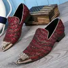 Glanzende lovertjes steentjes heren designer schoenen kralen echte lederen mannen trouwschoen puntige teen heren casual bezaaid loafers