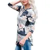 2017 Plus Size t - shirts Mulheres com flor impressão moda branca blusas blusas casuais tops com o-pescoço outono mulher blusa roupas