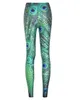 女性レギンスパンツスターデジタル3D印刷タイトな鉛筆パンツ孔雀の羽パターンレギンス