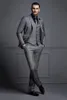 Przystojny Dark Grey Mens Suit New Fashion Groom Garnitur Wedding Garnitury dla Best Men Slim Fit Groom Smokingi dla człowieka (kurtka + kamizelki + spodnie)