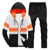 Eşofman Erkek Hoody Giyim Spor Patchwork Ter Homme Rahat Erkekler Eşofman Setleri Iki Parça Spor Ceket Ve Pantolon