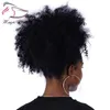 Kadınlar Için Evermagic Afro Kinky Kıvırcık At Kuyruğu Doğal Siyah 120g Remy Saç 100% One Piece Klip Perulu İnsan Saç