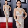 Robe de soirée Yousef aljasmi Kim kardashian Mancherons Col montant Besded Sheath Floor-Length Almoda gianninaazar ZuhLair murad Ziadnakad