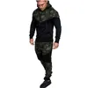Heren Designer Camouflage Panelen Trainingspakken Grijs Legergroen Hoodies Slanke Joggers Man Mode Trainingspak 2 Stuks 5945987