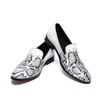 春の秋の尖ったつま先の靴メンズフォーマルオックスフォードシューズホワイトヘビパターン低スリップオンドレスシューズのための男性サイズ38-46