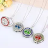 New Arrival Tree of life Aromatherapy necklace Crystal Rhinestone Locket pendant Essential Oil Diffuser Necklaces For women Fashion Jewelry