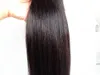 Brazilian Human Virgin Hair Light Yaki Hair Weft Clip In Human Hair Extensions Unprocessed Natural Black Color