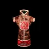 Vintage kinesisk stil jul vin väska flaska täcke bord dekoration silke brocade pås passform 750ml vinflaska väska 10st / lot