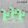 Glow in the dark Hookah Mini Silicone Dab Rig Tuyaux d'eau Bong 3,85 pouces Bubbler Oil Rigs Percolateur incassable détachable avec bol en verre