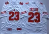 c2604 NCAA Hommes Wisconsin Badgers 99 JJ Watt 23 Jonathan Taylor College Football Maillots 16 Russell Wilson Rouge Blanc Université Chemises S-XXXL