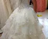 Beach Luxury Wedding Dresses Rhinestone Crystal Beading Sweetheart Tiered Long Train Ball Gowns Bridal Wedding Guest Dresses Gowns DH4171