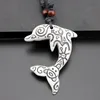 Mode Groothandel 12 STKS/PARTIJ Faux Bone Taino Zon Kikker Carving Dolfijn Hangers Ketting voor mannen vrouwen sieraden Amulet gift MN5209307904