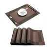 Placemats tvättbar PVC-matbordsmattor Värmebeständiga vävda vinylplatsmattor för köksbord 7 färger