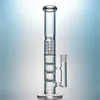 2018 Nouvelle Arrivée Bongs En Verre Triple Peigne Cage À Oiseaux Perc Dab Plates-formes Pétrolières Grand Tube Droit Tuyaux D'eau En Verre Avec 18mm Bol Banger HR316