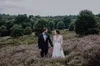 Robes de mariée à manches longues 2018 col en V illusion corsage en mousseline de soie, plus la taille robes de mariée sur mesure plage Boho robes de mariée