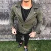 Men Coat Streetwear Bomber Suede Leather Jacket Coat Lapel Zipper Slim Biker Motocycle4638034