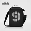 Coole custom lunch tas voor kinderen draagbare voedsel verpakking tassen persoonlijkheid metalen nummer afdrukken thermische lunch tassen mannen picknick voedsel lunch doos