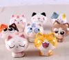 Kawaii 8 pièces en céramique maneki neko décor à la maison artisanat chambre décoration porcelaine figurines d'animaux chat porte-bonheur en céramique ornements cadeau